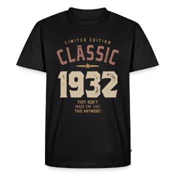 Classic 1932 - 90ème anniversaire Retro Vintage - T-shirt Premium bio Homme - noir - Devant - Nico (187cm)