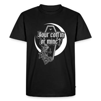 Votre cercueil ou le mien? - T-shirt Premium bio Homme - noir - Devant - Nico (187cm)