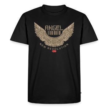 Vols Des Anges, Grâce Des Anges, Ailes Gardiennes, Voler - T-shirt Premium bio Homme - noir - Devant - Nico (187cm)