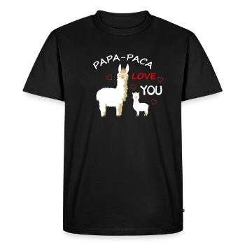 Alpaca Daddy love you Daddy Paca - Men's Premium Organic T-Shirt - black - Front - Nico (187cm)