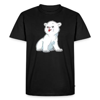 Polar Bear Shirt | Snow Cold Winter Bear Animal - Men's Premium Organic T-Shirt - black - Front - Nico (187cm)