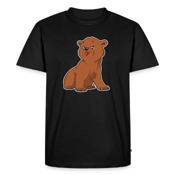 Chemise Grizzly Bear | Forêt de l'ours brun - T-shirt Premium bio Homme - noir - Devant - Nico (187cm)