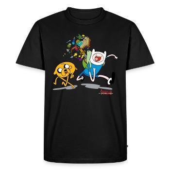 Adventure Time Mit Finn Und Jake Unterwegs - Männer Premium Bio T-Shirt - Schwarz - Vorne - Nico (187cm)