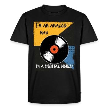 Vinyl Schallplatte Plattenspieler Geschenk - Männer Premium Bio T-Shirt - Schwarz - Vorne - Nico (187cm)