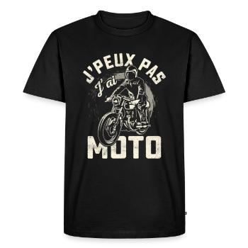 Motard J'Peux Pas J'ai Moto - T-shirt Premium bio Homme - noir - Devant - Nico (187cm)