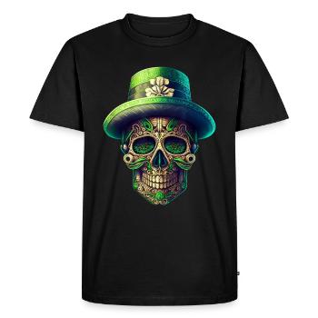 Skull St Patricks Day Irish Funny Patricks Day - Men's Premium Organic T-Shirt - black - Front - Nico (187cm)