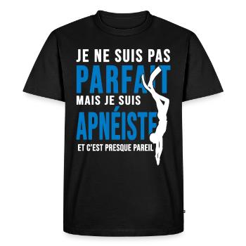 Apnée parfait apnéiste sport plongée plongeur - T-shirt Premium bio Homme - noir - Devant - Nico (187cm)