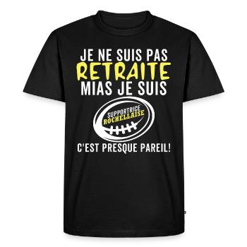 Rugby La Rochelle 2 Etoiles Rochelais Rugbyman - T-shirt Premium bio Homme - noir - Devant - Nico (187cm)