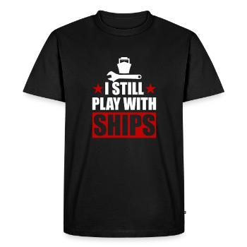 Drôle de mécanicien de bateau t-shirt & idée cadeau - T-shirt Premium bio Homme - noir - Devant - Nico (187cm)