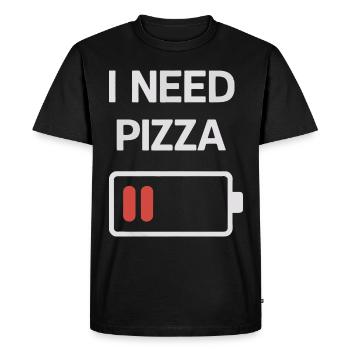 Pizza Italie Restauration rapide - T-shirt Premium bio Homme - noir - Devant - Nico (187cm)