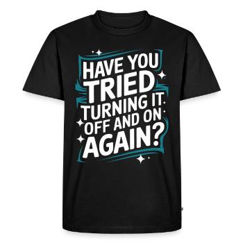Technical Support Computer - Men's Premium Organic T-Shirt - black - Front - Nico (187cm)