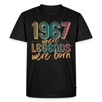 55th birthday Legends were born in 1967 - Men's Premium Organic T-Shirt - black - Front - Nico (187cm)