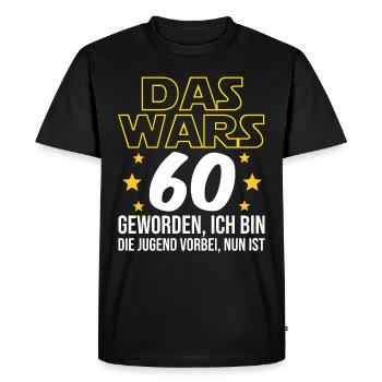 60. Geburtstag Das Wars Mit Der Jugend - Männer Premium Bio T-Shirt - Schwarz - Vorne - Nico (187cm)