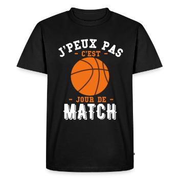 jour de match basketball 2 - T-shirt Premium bio Homme - noir - Devant - Nico (187cm)