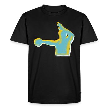 Conception du joueur de handball - T-shirt Premium bio Homme - noir - Devant - Nico (187cm)