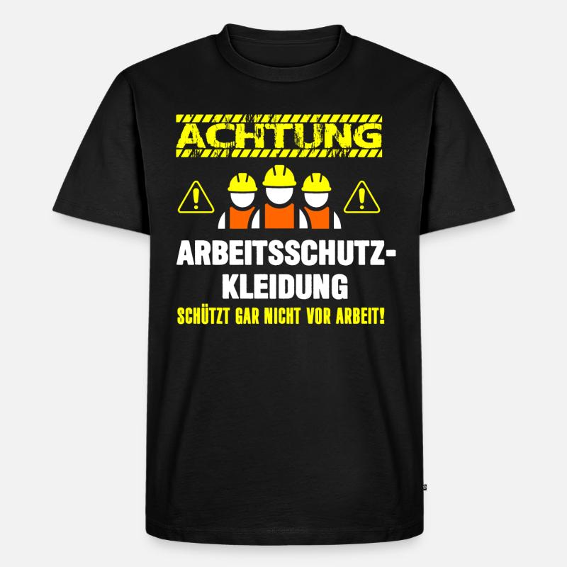 Arbeitsschutzkleidung - Männer Premium Bio T-Shirt - Schwarz