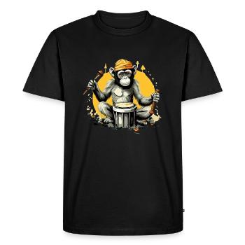 Ziko le singe musicien - T-shirt Premium bio Homme - noir - Devant - Nico (187cm)