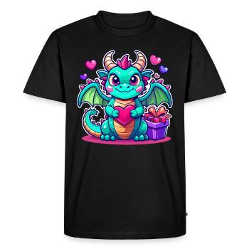Colorful Dragon - Men's Premium Organic T-Shirt - black - Front - Nico (187cm)