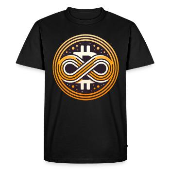 Bitcoin Symbol Infinite Value 21 Million - Men's Premium Organic T-Shirt - black - Front - Nico (187cm)
