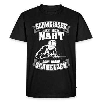 Schweissen Schweißer Schweisser Spruch Vintage - Männer Premium Bio T-Shirt - Schwarz - Vorne - Nico (187cm)