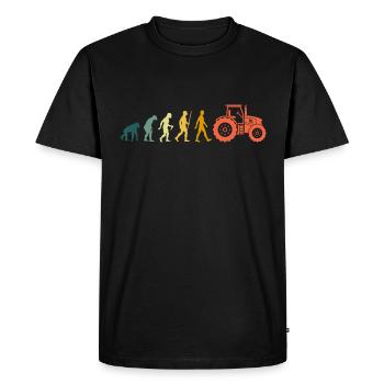 Farmer Farmer Evolution Retro - Men's Premium Organic T-Shirt - black - Front - Nico (187cm)
