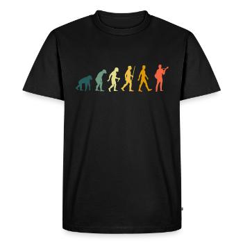 Gitarrenspieler Evolution Retro Gitarrist Gitarre - Männer Premium Bio T-Shirt - Schwarz - Vorne - Nico (187cm)