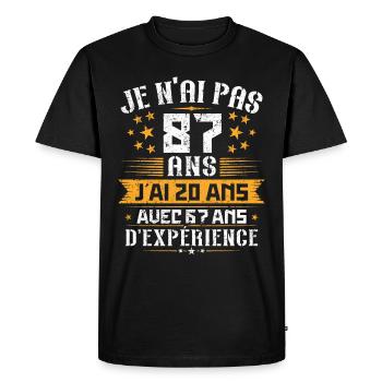 Je n'ai pas 87 ans, Cadeau d'anniversaire 87 ans - T-shirt Premium bio Homme - noir - Devant - Nico (187cm)