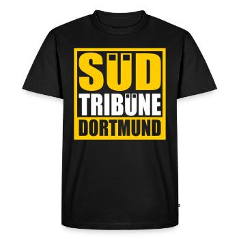 Südtribüne Dortmund | Farbe änderbar - Männer Premium Bio T-Shirt - Schwarz - Vorne - Nico (187cm)
