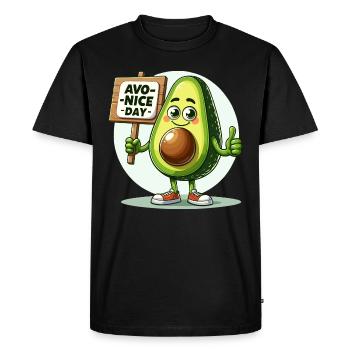 Avocat drôle et drôle avec Avo-Nice Day - T-shirt Premium bio Homme - noir - Devant - Nico (187cm)