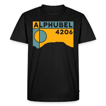 Alphubel High Tour, Mountain Tour, Tour, Souvenir, Souvenir - Men's Premium Organic T-Shirt - black - Front - Nico (187cm)