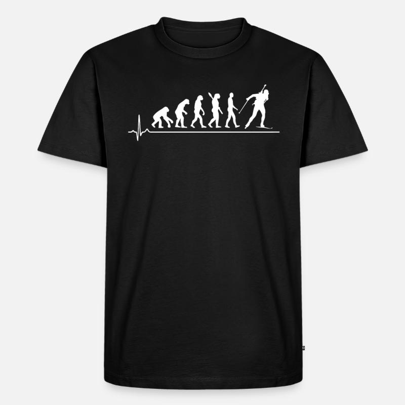 Biathlon Evolution - Männer Premium Bio T-Shirt - Schwarz