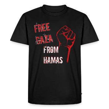 free gaza from - Men's Premium Organic T-Shirt - black - Front - Nico (187cm)