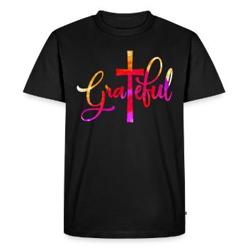 Grateful - Men's Premium Organic T-Shirt - black - Front - Nico (187cm)