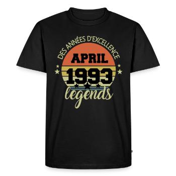 Born in April 1993 VINTAGE - Men's Premium Organic T-Shirt - black - Front - Nico (187cm)