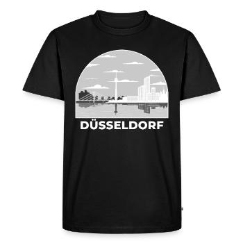 Dusseldorf City Skyline Germany Dusseldorf - Men's Premium Organic T-Shirt - black - Front - Nico (187cm)