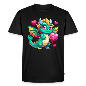 Colorful Dragon - Men's Premium Organic T-Shirt - black - Front - Nico (187cm)