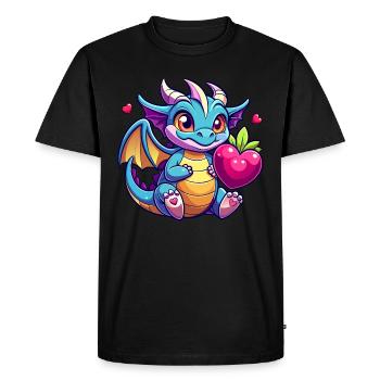Colorful Dragon - Men's Premium Organic T-Shirt - black - Front - Nico (187cm)