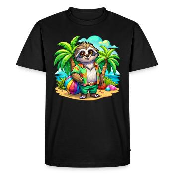 Paresseux mignon des vacances - T-shirt Premium bio Homme - noir - Devant - Nico (187cm)