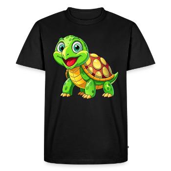 Méga Tortue Mignonne - T-shirt Premium bio Homme - noir - Devant - Nico (187cm)