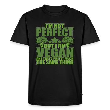 I Am A Vegan - Men's Premium Organic T-Shirt - black - Front - Nico (187cm)