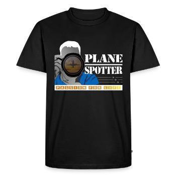 Plane Spotter - Rising to the sky - Men's Premium Organic T-Shirt - black - Front - Nico (187cm)