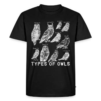 Hibou rapace - T-shirt Premium bio Homme - noir - Devant - Nico (187cm)