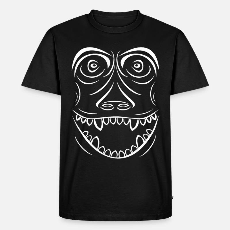 Funny Monkey Voodoo Style - Männer Premium Bio T-Shirt - Schwarz