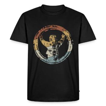 Drôle de pompier volontaire - Feuerwehrm - T-shirt Premium bio Homme - noir - Devant - Nico (187cm)