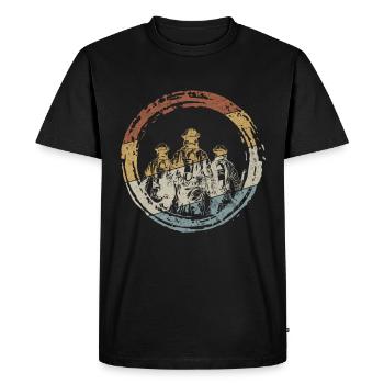 Drôle de pompier volontaire - Feuerwehrm - T-shirt Premium bio Homme - noir - Devant - Nico (187cm)