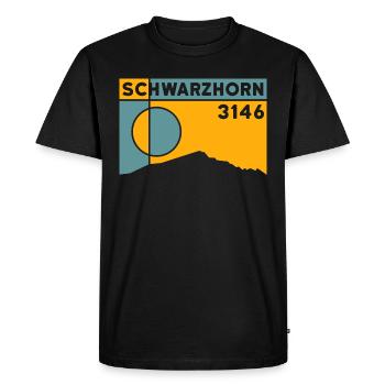 Flüela Schwarzhorn - Men's Premium Organic T-Shirt - black - Front - Nico (187cm)