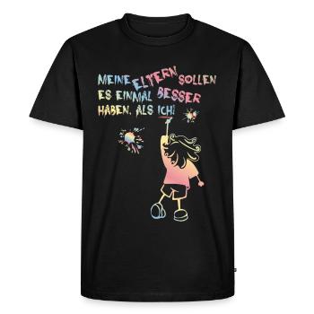 Children (Parents-Should-Have-It Better-Edition) - Men's Premium Organic T-Shirt - black - Front - Nico (187cm)