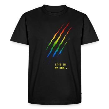 Regenbogen Kratzer - Männer Premium Bio T-Shirt - Schwarz - Vorne - Nico (187cm)