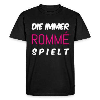 Rommè Rommee cadeau double tête Rummikub Rummy - T-shirt Premium bio Homme - noir - Devant - Nico (187cm)