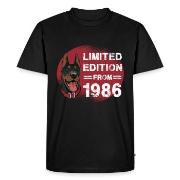 Né en 1986, édition limitée pour chien Bday - T-shirt Premium bio Homme - noir - Devant - Nico (187cm)